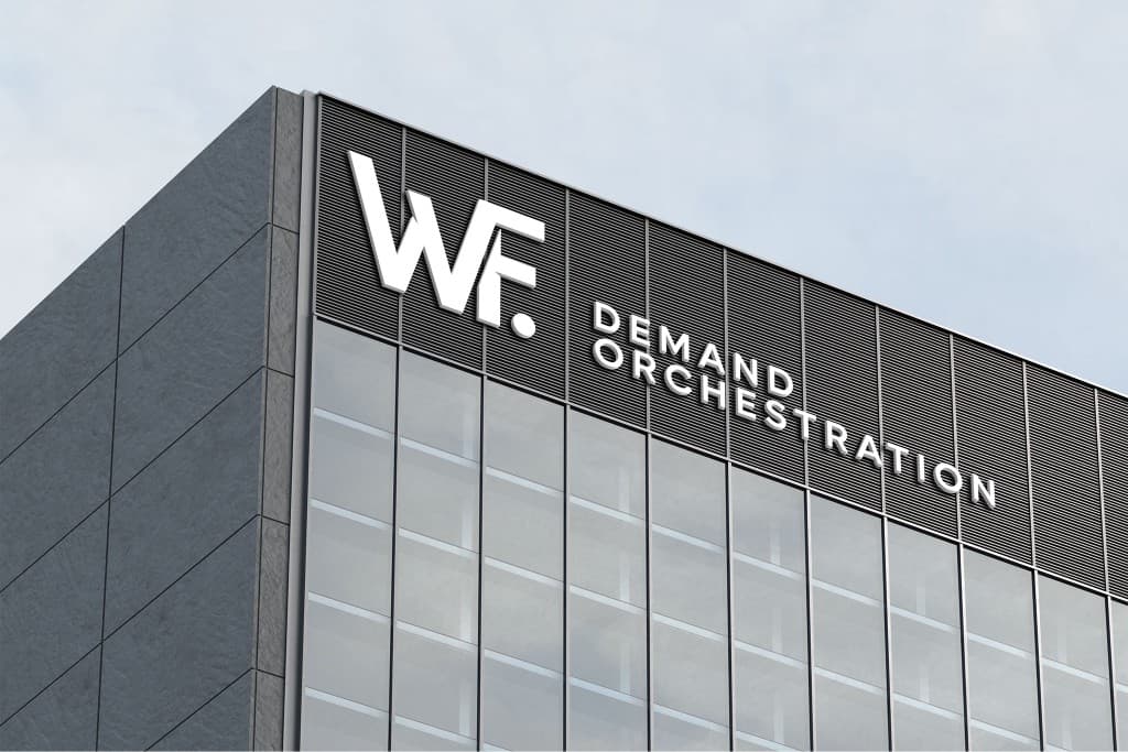 WitFlow Demand Orchestration — enterprise brand presence on a corporate building