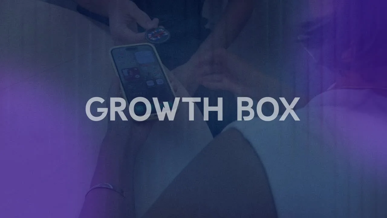 A person using a phone in the Growth Box connection demonstration